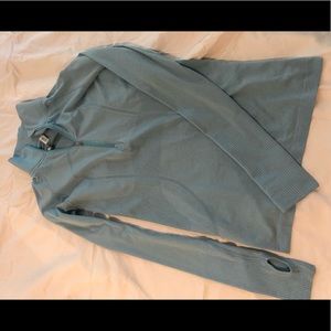 Blue Lululemon Long Sleeve Top with thumb holes